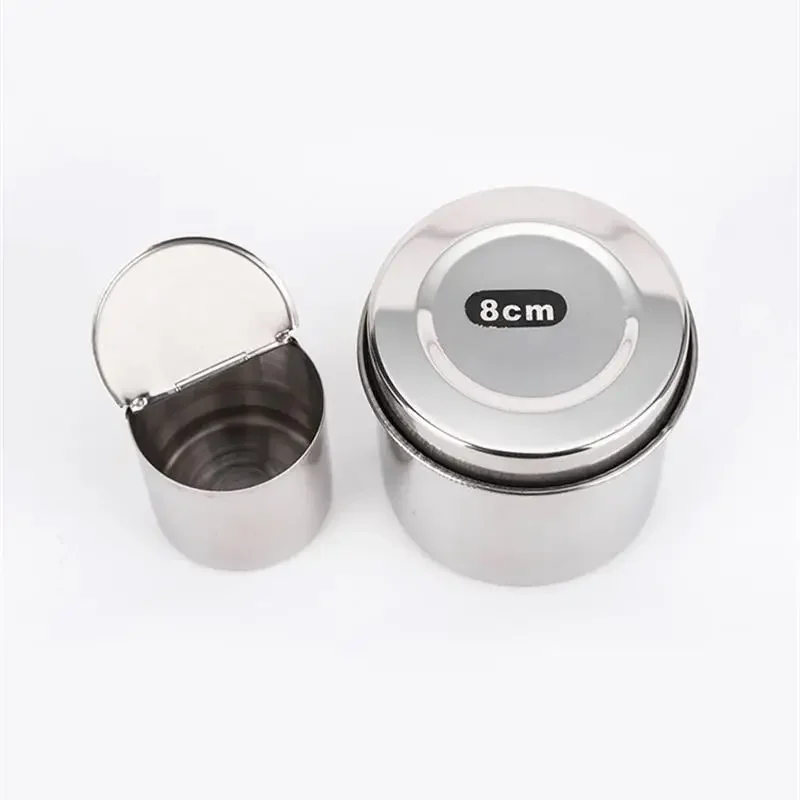 Dental Disinfection Box  Stainless Steel Cotton Tank with Alcohol Disinfection Feature - Round Sterilization Jar for Dental Lab