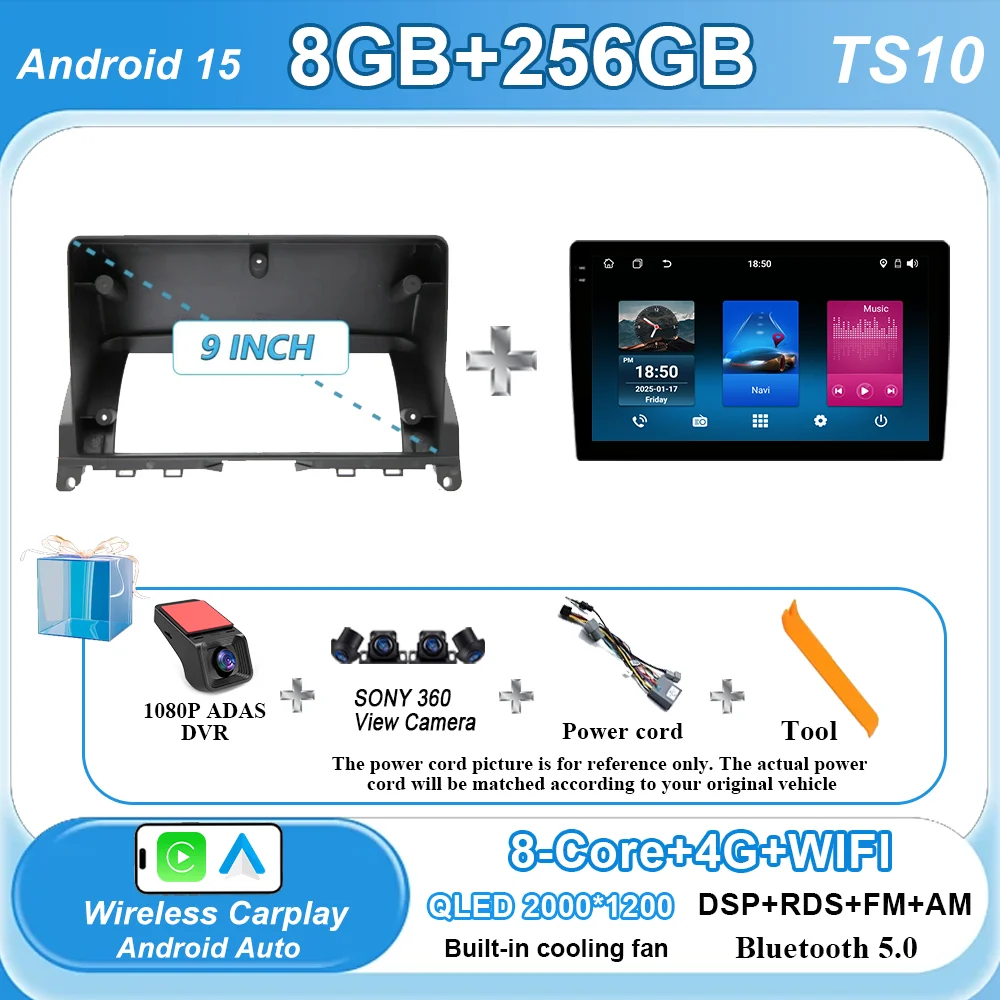 Android 15 Voor Mercedes Benz C Klasse 3 C220 C180 W204 S204 2006-2011 Auto Multimedia Video Player Radio stereo GPS Auto play Auto