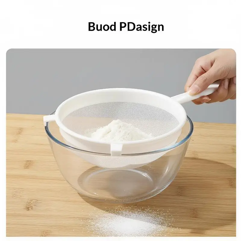 Flour Sifter Handheld Plastic Reusable Fine Mesh Strainer for Tea Powder Juice Filter Baking Kitchen Gadget