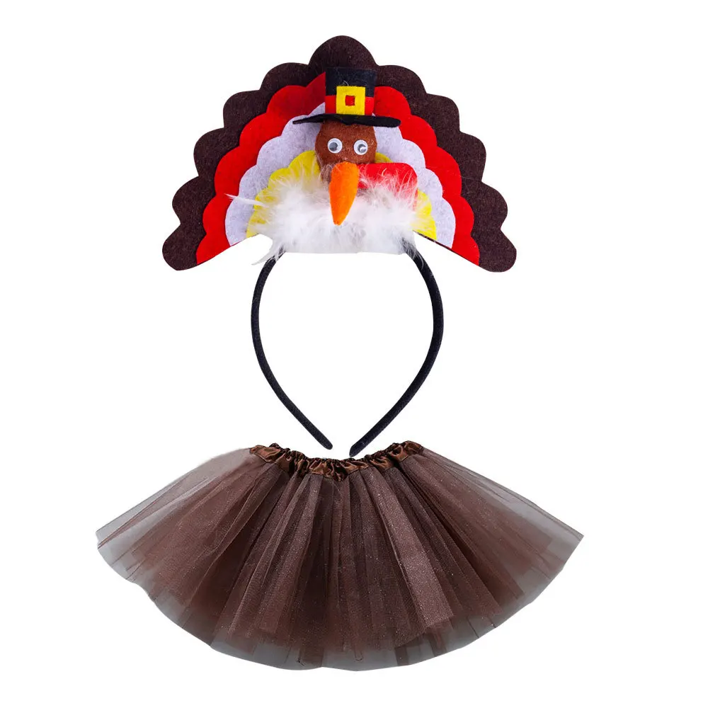 Costumes de cosplay de dinde pour Thanksgiving, jupe tutu, tenue de groupe de sauna pour filles, enfants