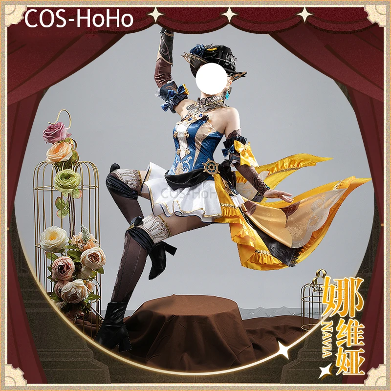 COS-HoHo Genshin Impact Navia Game Suit Elegant Lovely Uniform Cosplay Costume Halloween Party Role Play Outfit Women Any Size