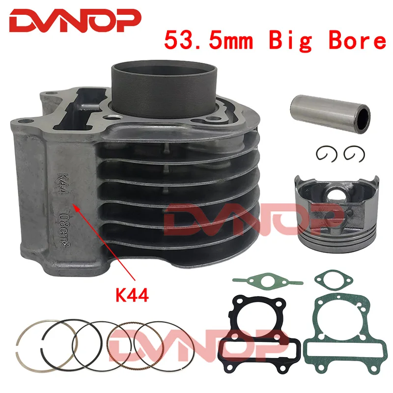 50mm 53.5mm duża pojemność zespół cylindra motocyklowego pierścień uszczelniający tłokowa dla Honda Zoomer X Gen 2 NS110 części zamienne do silnika K44 Alpha110