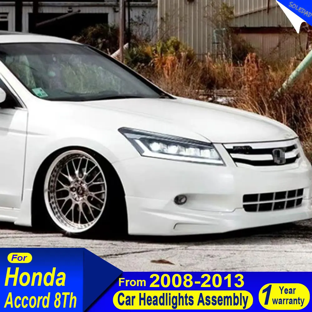 2pcs Car LED Headlight For HONDA Accord 2008-2013 Auto Fog DRL Brake Turn Signal Lamp Light Assemblies Plug And Play