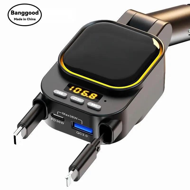 

New BC97 Car Charger Bluetooth Point FM Transmitter Smoke Device Digital Display Mobile Phone Car Charger Car Dual Fast Charger