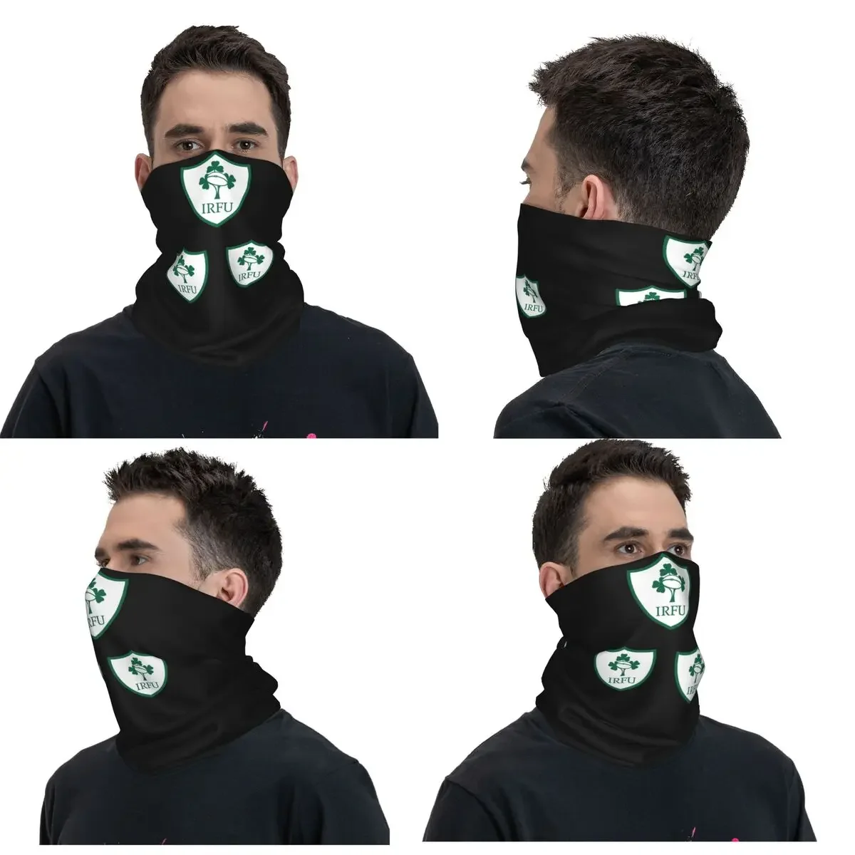 Ireland Rugby TEAM Bandana Neck Gaiter Printed Wrap Mask Scarf Multifunction Cycling Scarf Riding For Men Women Adult Winter