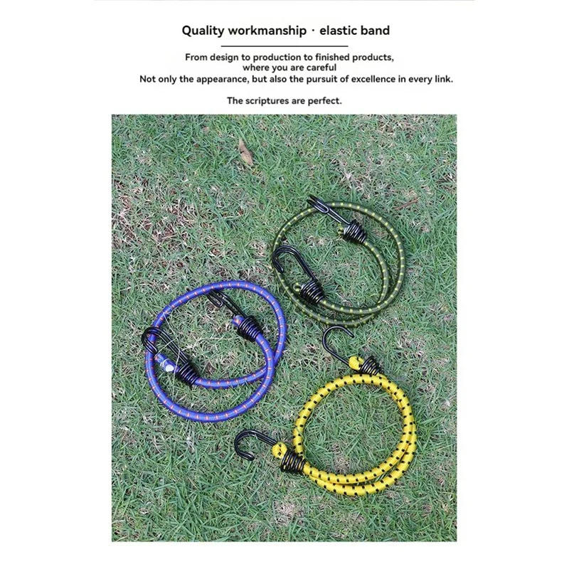 

Bungee Cord High Elasticity Rubber Tied Rope With Hooks Outdoor Tent Assembly Camping Luggage Tool Outdoor Accessories