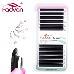 Fadvan Easy Fanning False Eyelash Extensions Makeup Faux Cils Lashes Building Extensions 0.05/0.07 Blooming Eyelashes