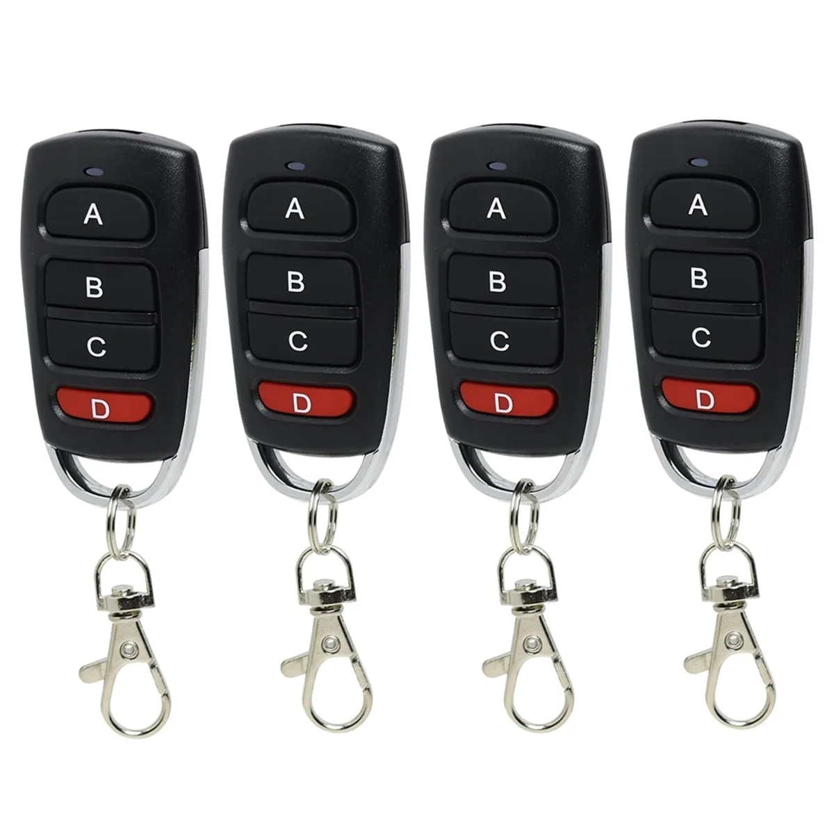OIIRGO-Pack van 4 universele garagedeurafstandsbedieningen, 433 MHz, klone afstandsbediening voor poorten en garages, handzender