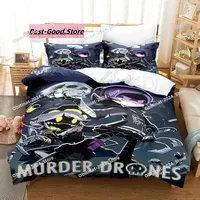Murder Drones Bedding Set Single Twin Full Queen King Size Bed Set Aldult Kid Bedroom Duvetcover Sets 3D Print Anime 2022