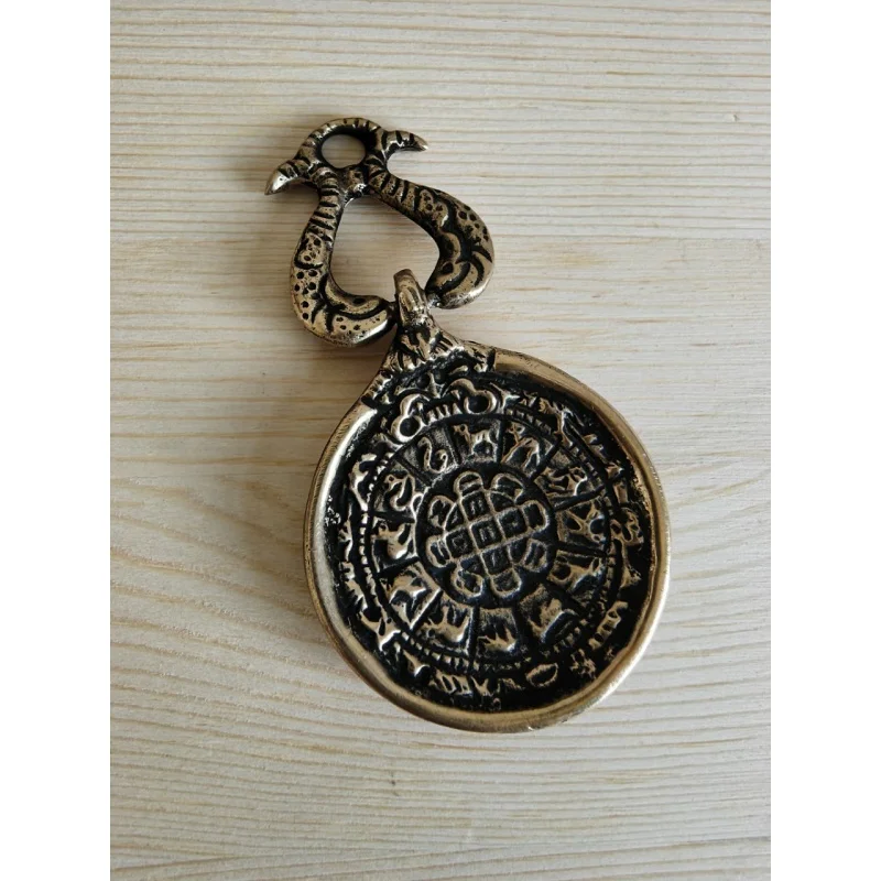 Tibetan Copper Protective Talisman Charts 12 Zodiac Fine Template Tibetan Hanging Ornament Pendant Ethnic Style Necklace