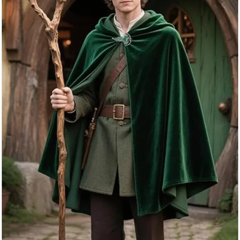 ماجيك أنيمي بيلبو عباءة الرأس زي هالوين عيد الميلاد الهوبيت باجينز تأثيري تمويه أداء ارتداء 5ftu ^ 5ftu ^