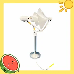 New 1-10W Miniature Spiral Wind Turbine Scientific Experiment Power Lamp White Solar Wind Generator Model with LED Light 320mm