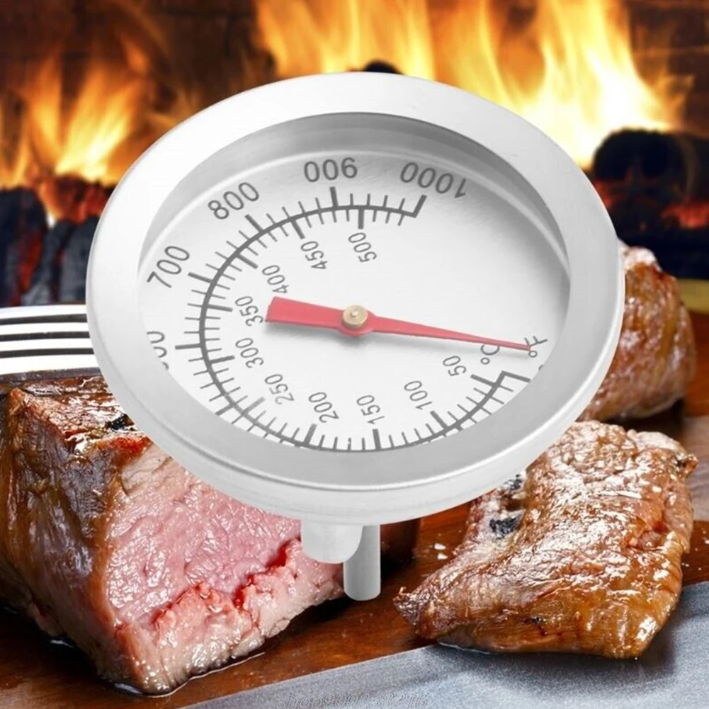 50~500℃ Grill Thermometer 100 ~ 1000 Fahrenheit 50℃~400℃/100F~1000F Celsius 50~500℃ Color: Silver Material: Stainless Steel