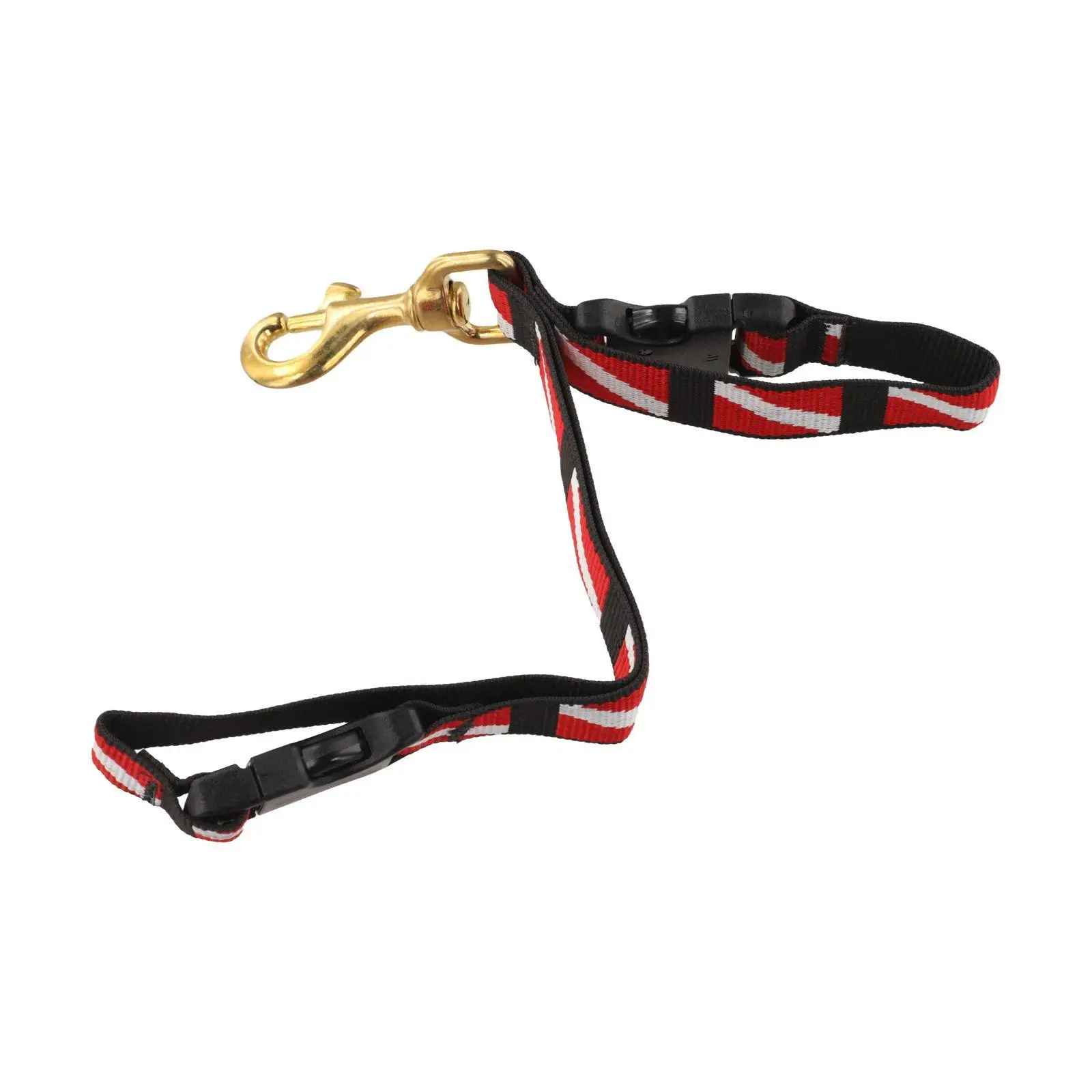 Scuba Diving Lanyard With Brass Buckle & for Quick Release Swivel Nylon Webbing 360° Rotation One-Hand Lock 1pc Lanyard