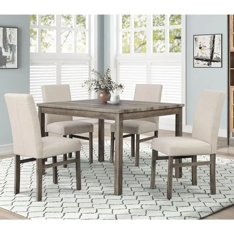 5-Piece Transitional Dining Set with 48