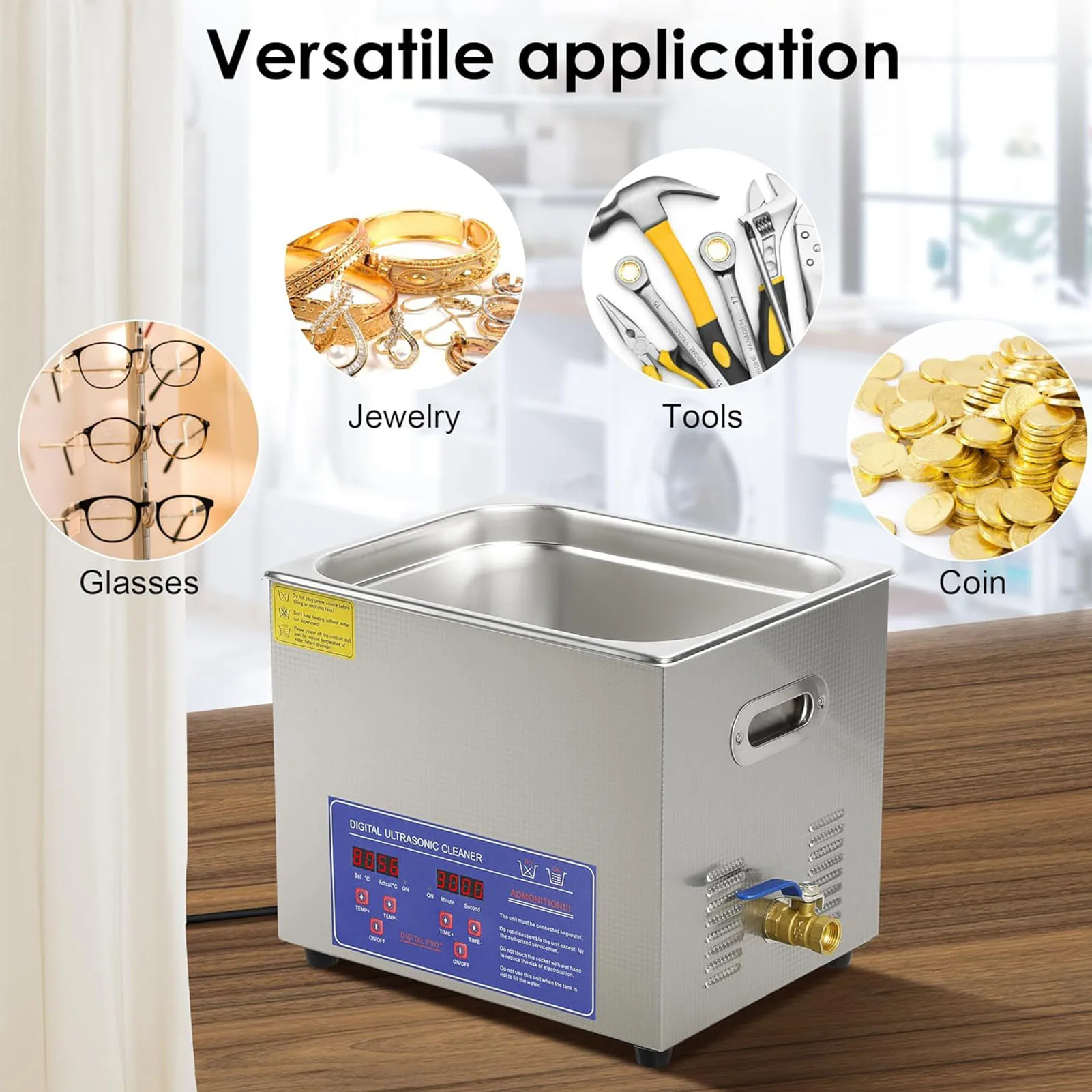 10L Ultraschallreiniger Geschirrspüler Ultraschall-Reinigungsmaschine für Schmuck, Uhren, Brillen,