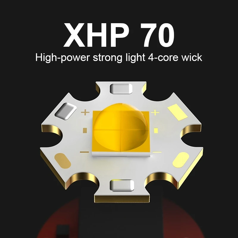 XHP70 LED High Power Diving LED Flashlight 5000mAh Recharge Scuba Lantern IPX8 Underwater 50M yellow Light Hunting Fishing Torch