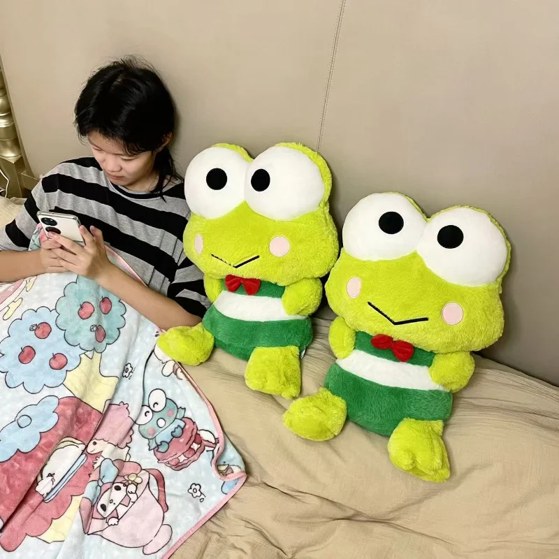 

Sanrio Cute Cartoon Big-Eyed Frog Periphery Red Bow Leon Anime Plush Toy Plush Girl Festival Couple New Model Gift Plush Doll