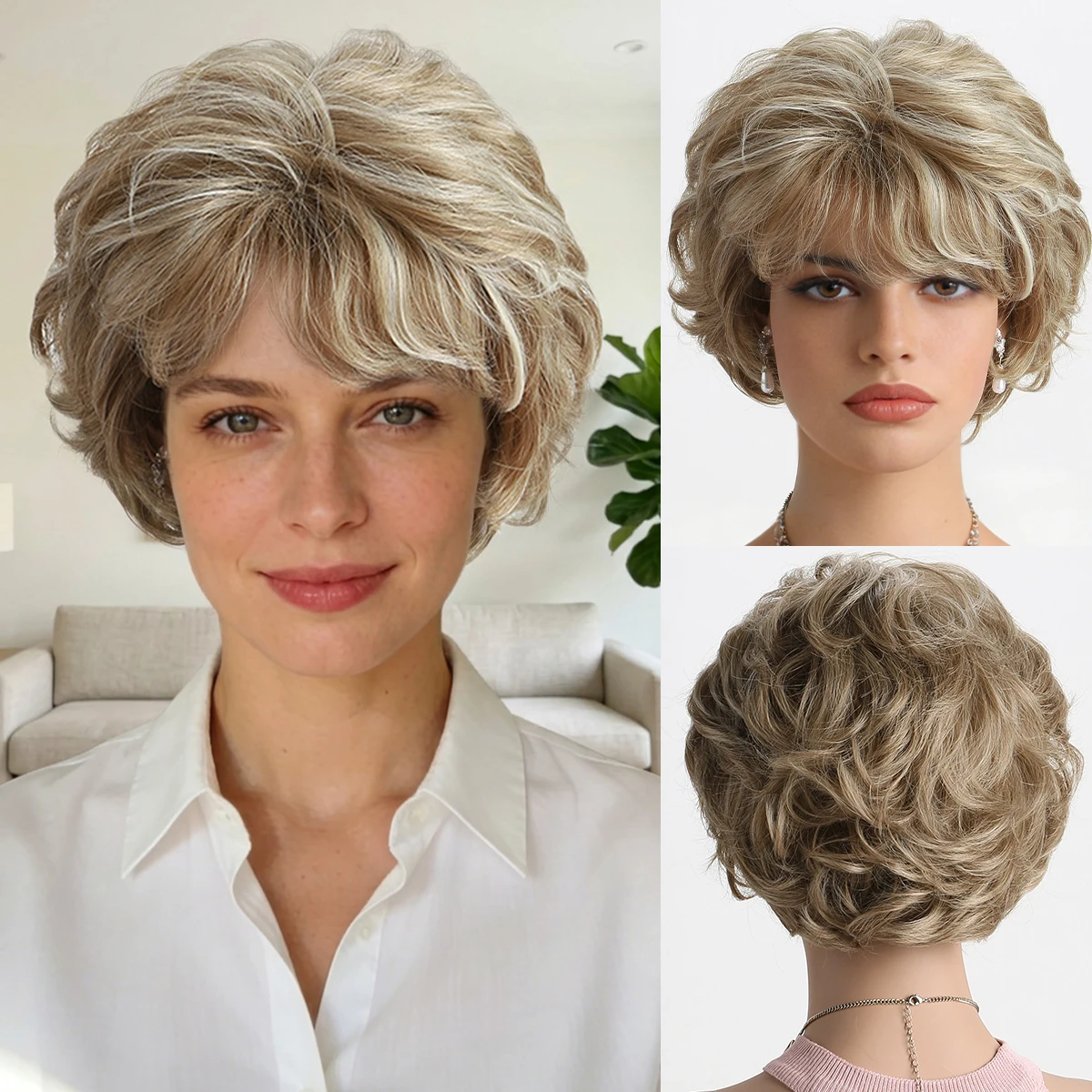 

10-дюймовый короткий синтетический парик для женщин, термостойкий, для повседневного использования, свадеб, балов, музыкальных фестивалей