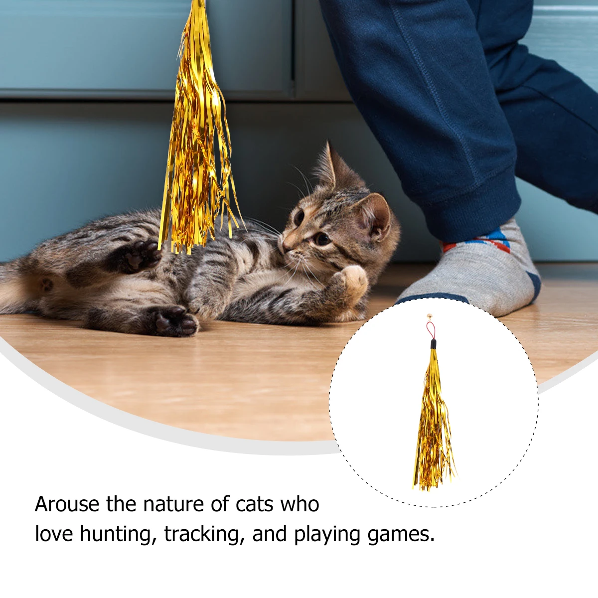 

10Pcs Replacement Cat Teaser Refills Glitter Tassels Design Long Dangle Wand for Safe Interactive Kitten Play Supplies