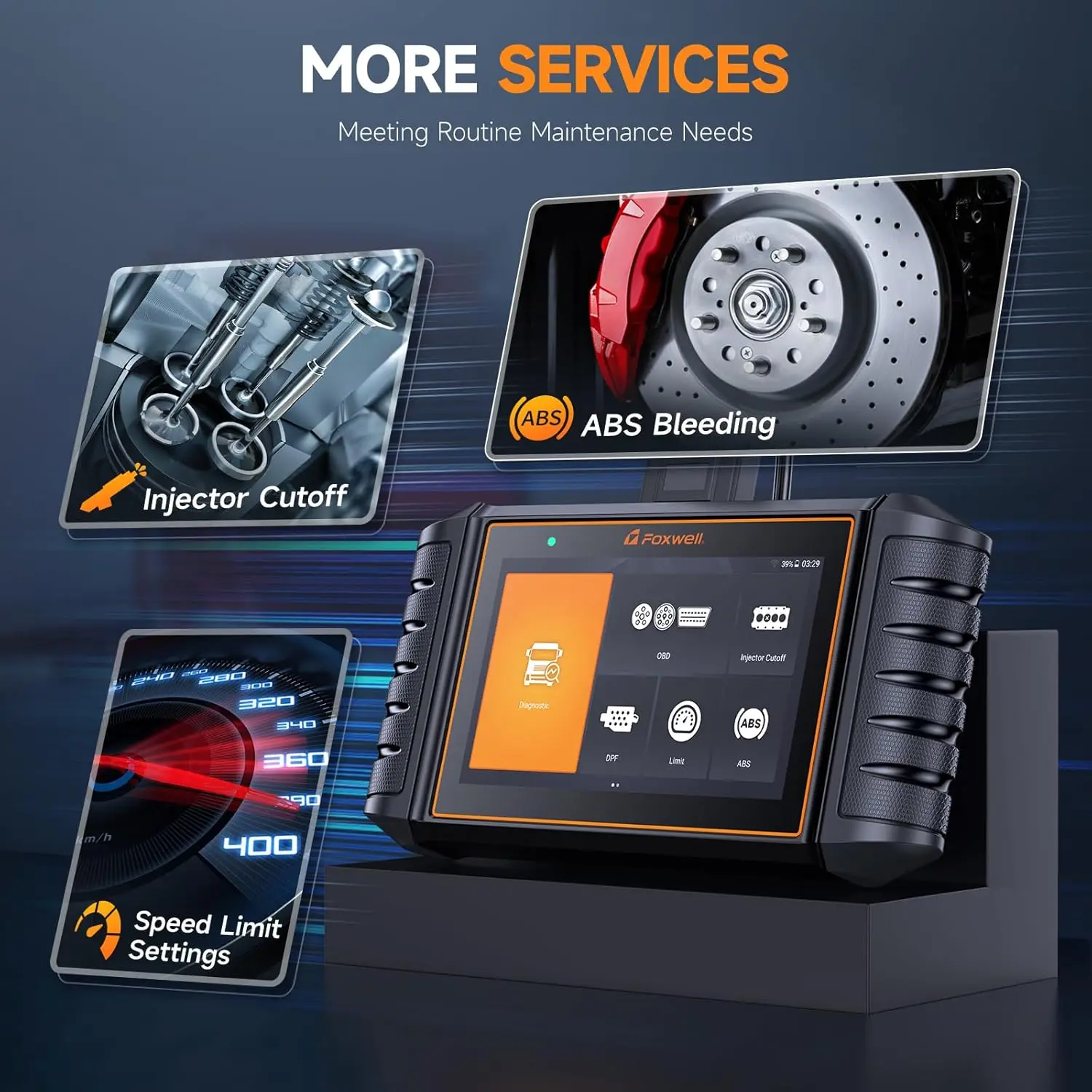 FOXWELL HD500 الماسح الضوئي للشاحنة الثقيلة DPF Regen حاقن انقطاع الحد إعداد جميع نظام الديزل أداة مسح تشخيص السيارات