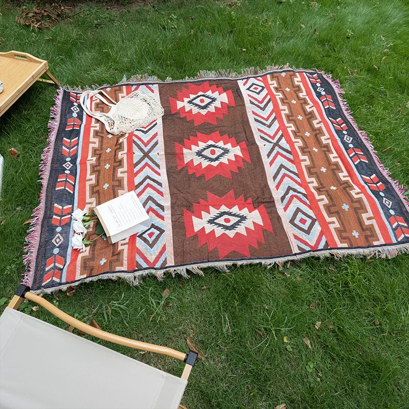 Camping Game Mat Ethnic Style Picnic Mat Picnic Cloth Moisture-proof Mat Outdoor Camping Ground Mat Equipment Supplies