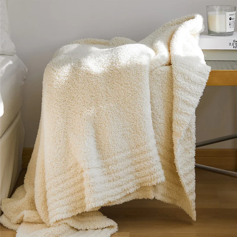 

Simple Solid Color Knitted Fleece Soft Blanket Sofa Cover Home Living Room Decorative Tapestry Office Air Condition Nap Blanket