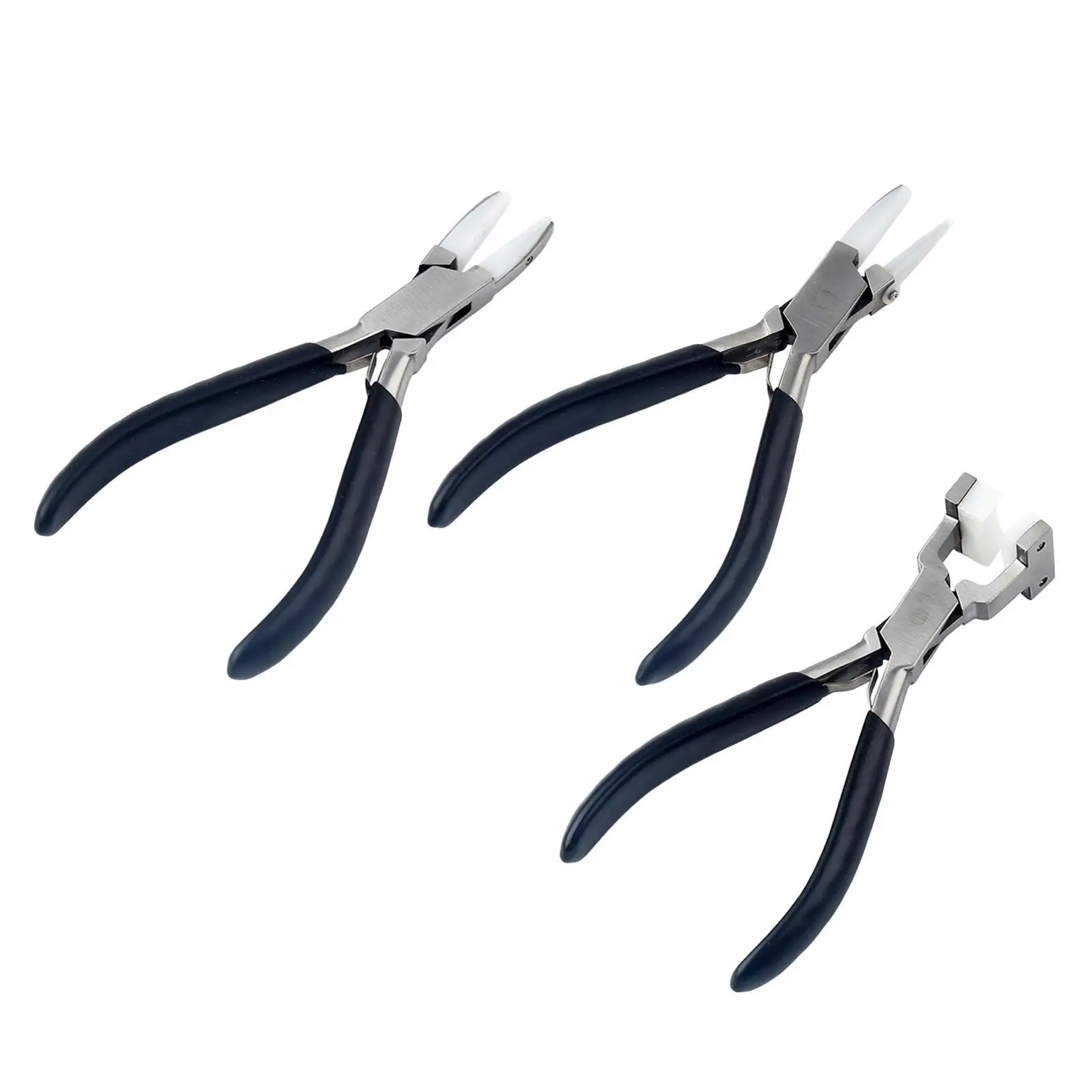 Double Nylon Flat Nose Pliers Steel Jewelry Crimping Pliers For