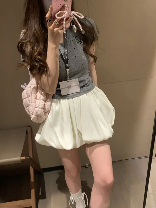 

Новая летняя женская юбка Princ Sle Satin, пышная, А-силуэт, с завышенной талией, стройнящая, универсальная