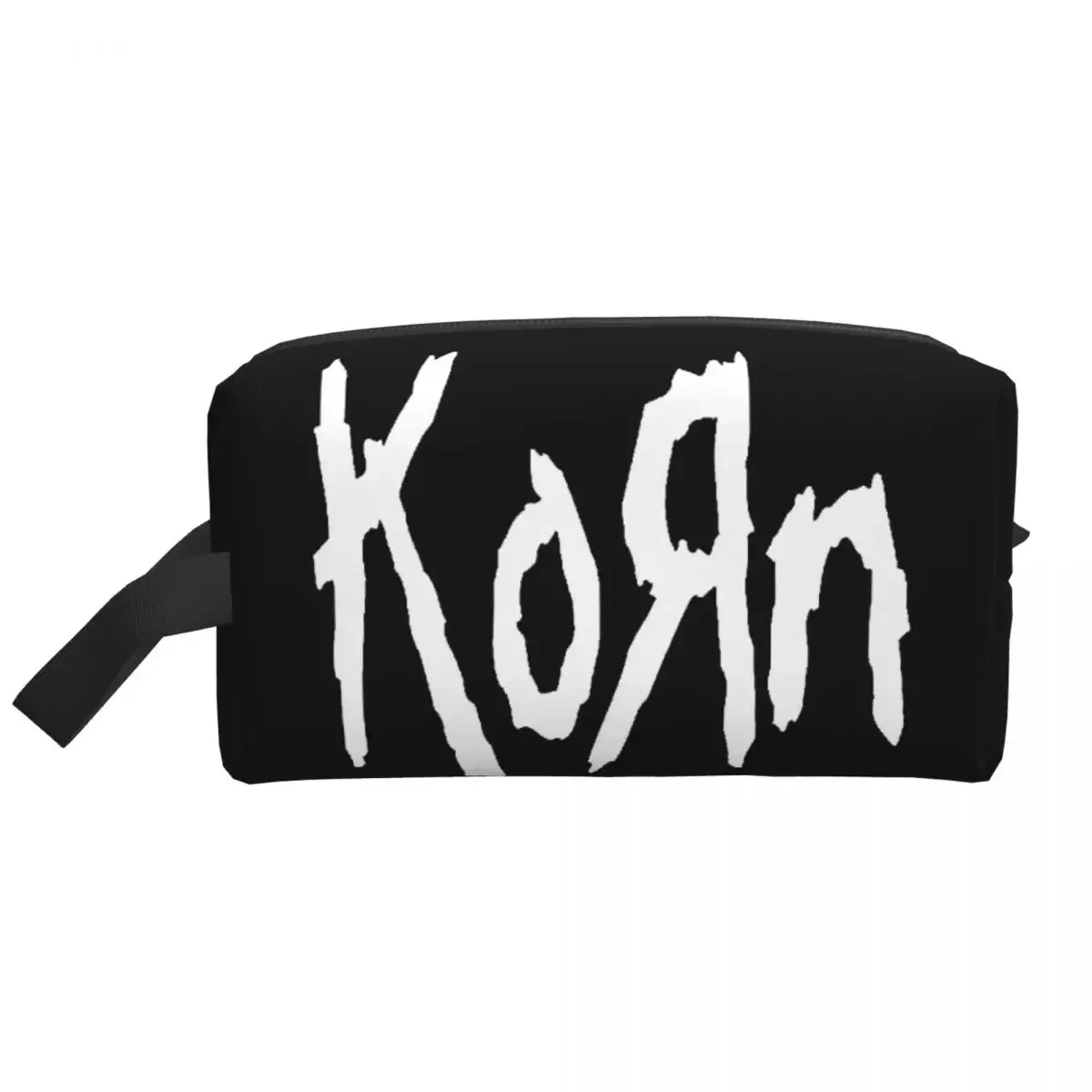 Bolsa de aseo con logotipo y símbolo de Korns Kawaii para mujer, bolsa de viaje, banda de Rock, organizador de maquillaje, Kit de almacenamiento de belleza, Dopp