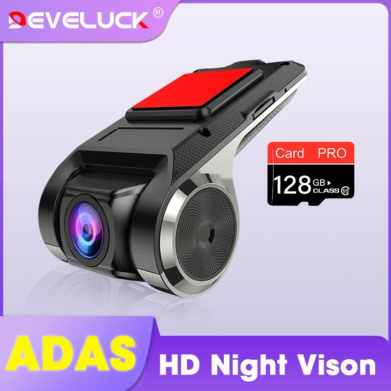 ADAS Car DVR Auto Dashcam USB Video Recorder Front Lens Night Vision For Android Player Navigation Voice Alarm LDWS G-Shock