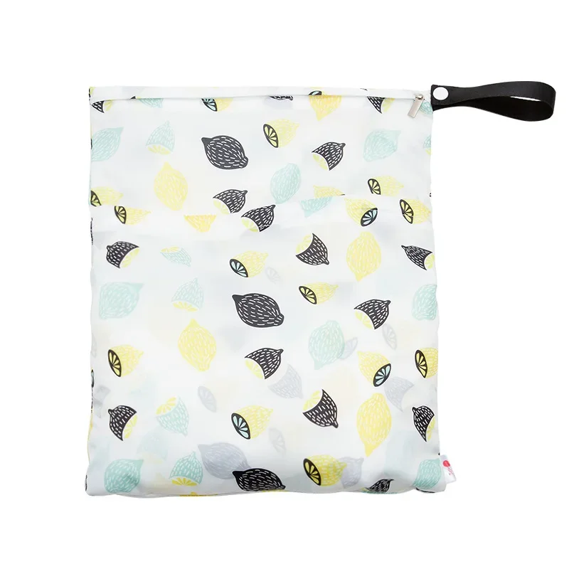 Printed Pocket Wet Bag Waterproof Reusable Nappy Bags Travel Baby Nappy Mini Size Wet Dry Bags Wet Bags 29x36cm Wholesale