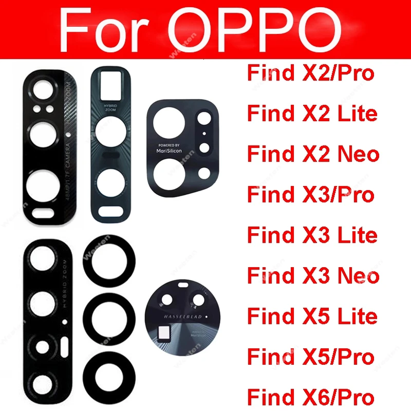 Rear Camera Glass Lens For OPPO Find X2 X3 X5 X6 Pro X2 X3 Neo X2 X3 X5 Lite Back Main Camera Glass Lens Sticker Parts