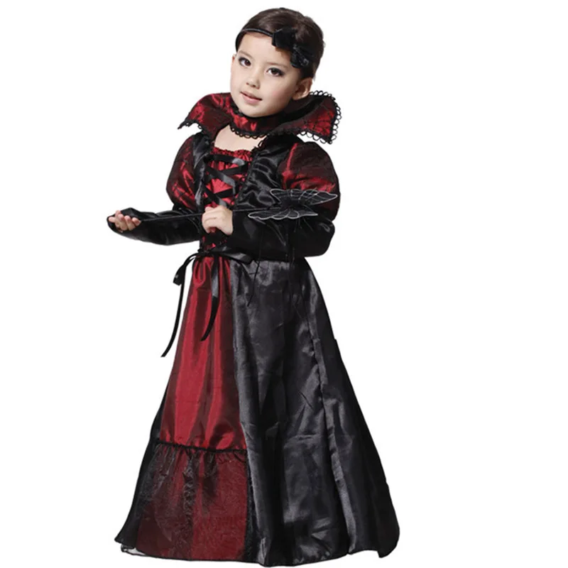 Déguisement de Vampire de Carnaval pour Fille, Costume de Cosplay Féerique, Vêtements Nobles d'Halloween pour Enfant