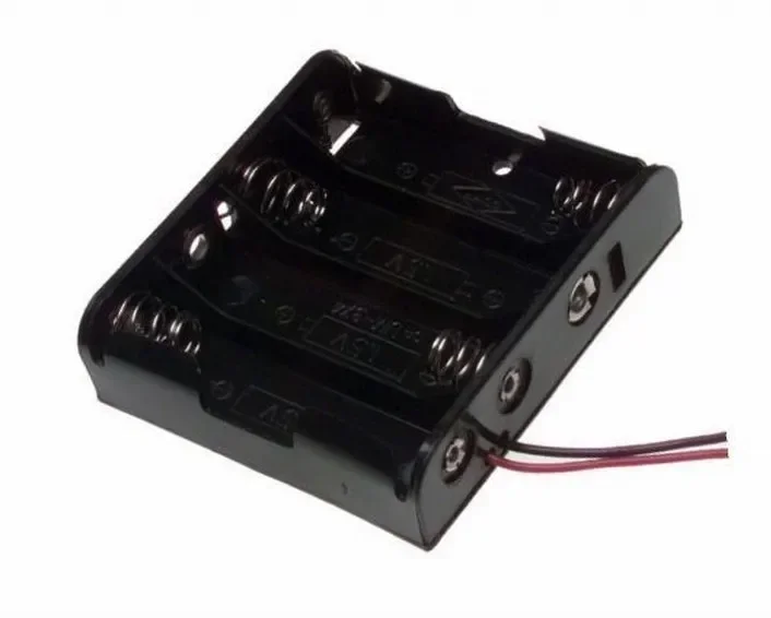 100 teile/los 1/2/3/4/5/6 Slot AA Batterie Fall Halter DIY mit 15 cm Draht/9 V Batterie Snap Schwarz Farbe