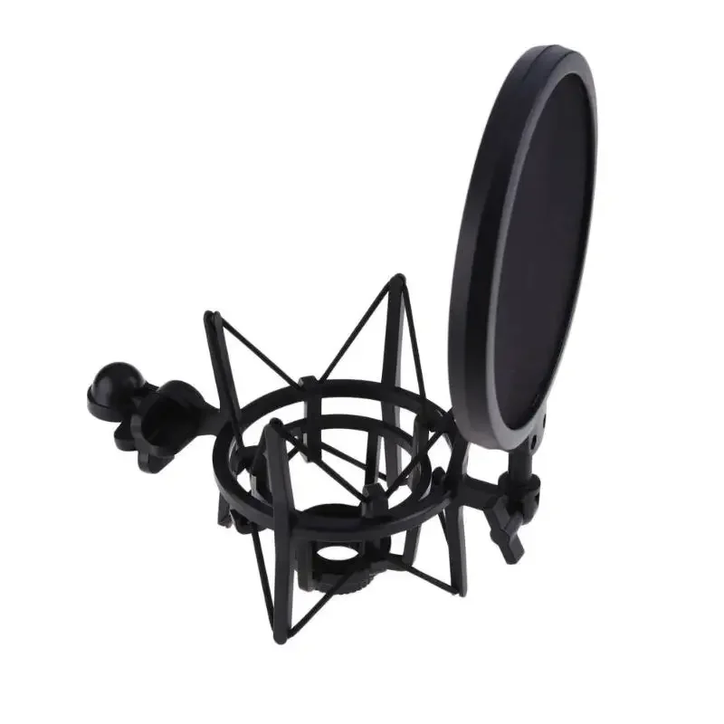 Professional Microphone Mic Shock Mount with Shield Filter Screen Mic Shock Mount Holder Bracket For Large Diaphram Mic