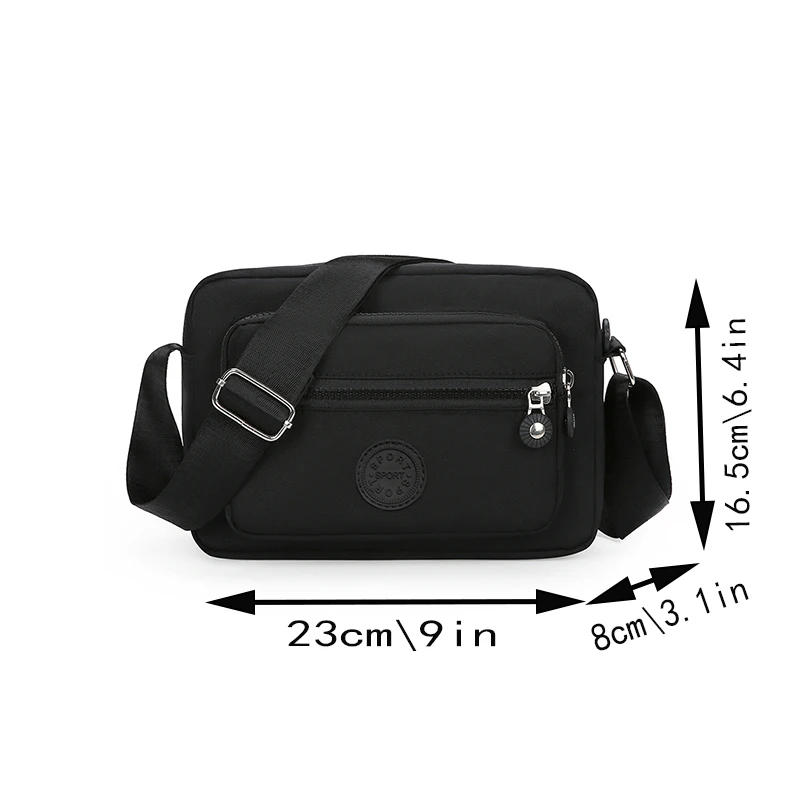 Women's Solid Color Multi-Pocket Crossbody Bag, Multi-Functional Shoulder Bag, Trendy Same-Color Business Bag