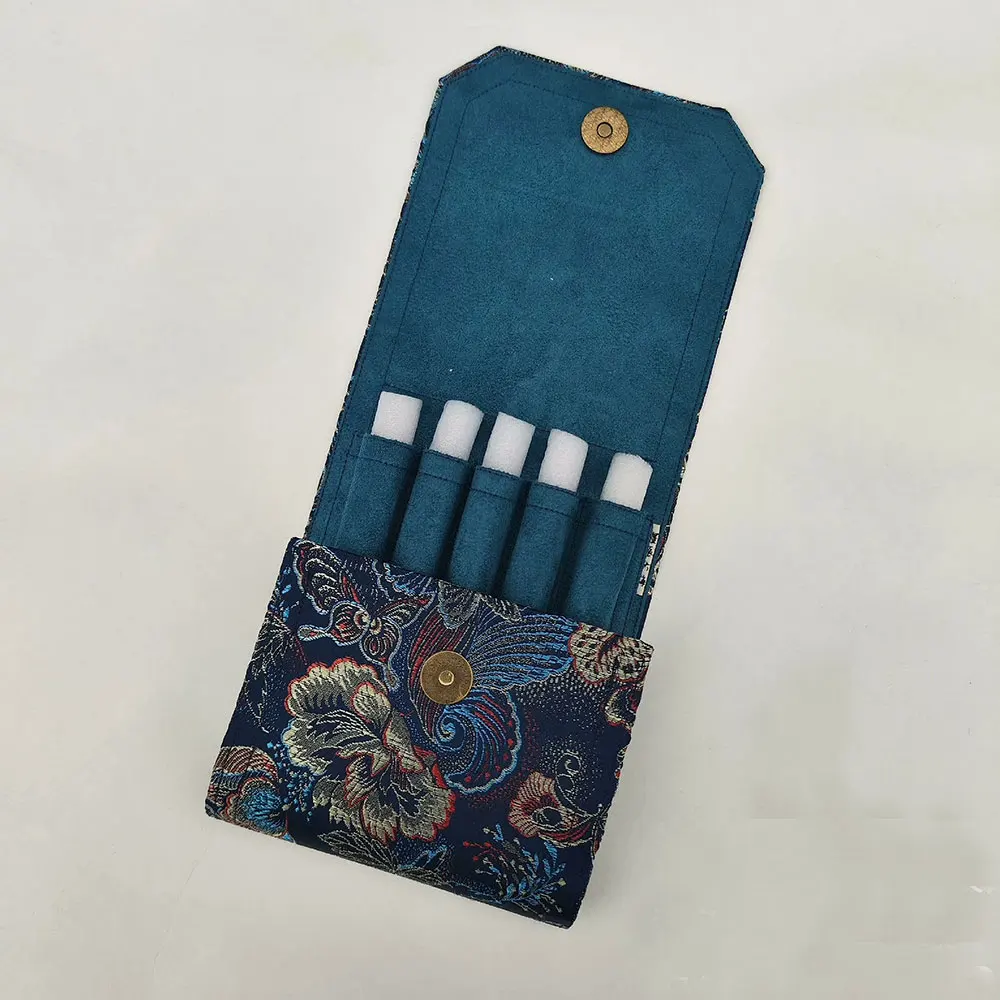 High Quality Hand Made Brocade Pen Case, Flip Type 5 Hole Pen Case Flip Type. 005A