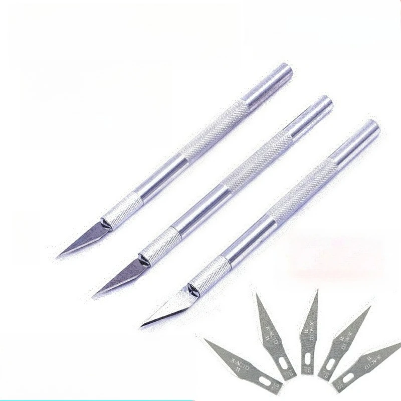 Bianyo Non-Slip Metal 6 Blades Wood Carving Tools Fruit Food Craft Sculpture Engraving Utility Knife For Stationery Art Supplies