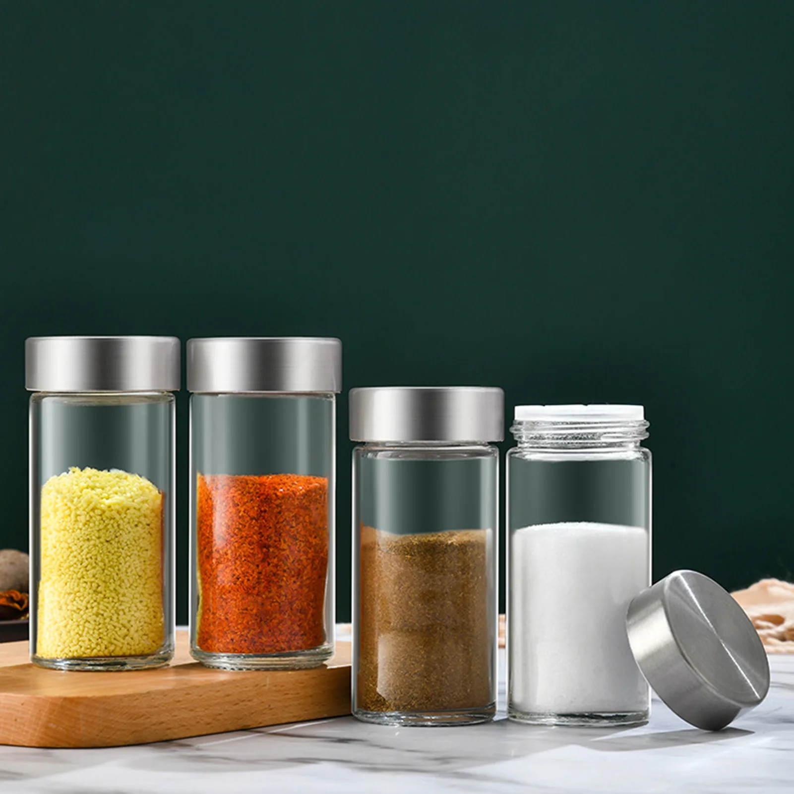 Jars for Spices Salt and Pepper Bottle Seasoning Jar Spice Organizer Glass Barbecue Condiment Kitchen Can Gadget Tool