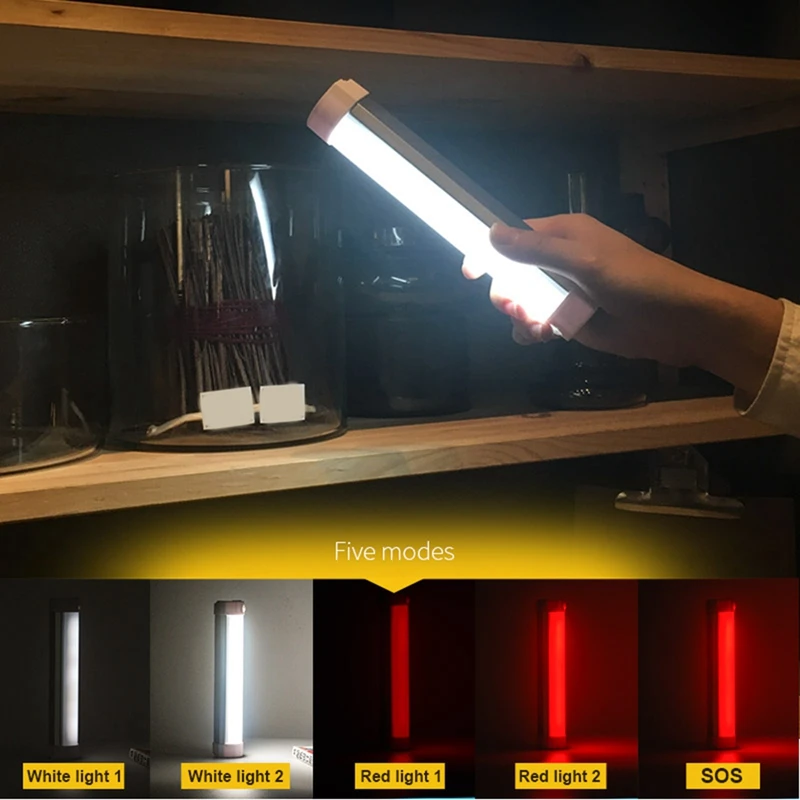 Lampe de Camping en Plein Air Télécommandée, Rechargeable, Magnétique, SOS, d'Urgence, en Plastique, 1 Ensemble
