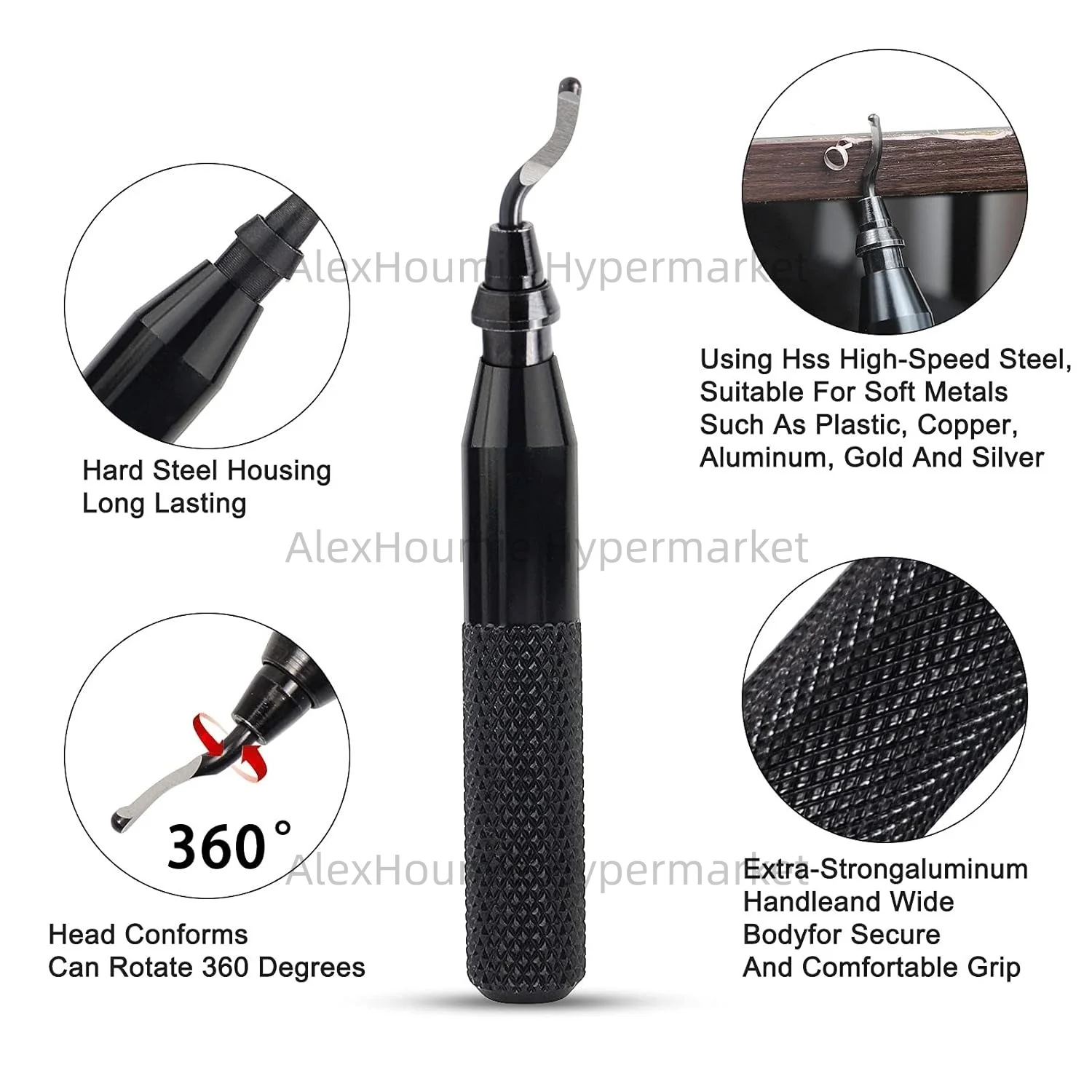 Deburring Tool with Rotary 10 High-Speed Steel Blades Machinist Tool for Metal Aluminum Copper Plastic 3D Printing Brass