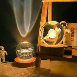 Luce notturna a LED Milky Way Galaxy sistema solare sfera di cristallo lampada da notte per bambini camera da letto luce ambientale regalo creativo luce notturna