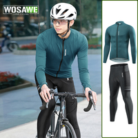 WOSAWE Bicycle Clothing Anti-Pilling Quick Dry Cycling Jersey Set Spring Summer Road Racing Clothes Men Cycling Outfit w/Pockets