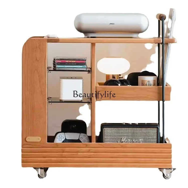 

3Living room mobile shelves, a few bedside tables by the sofa, storage trolley for home use