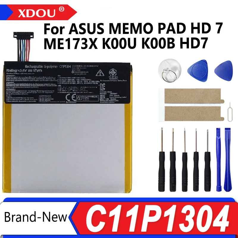 Brand New Battery C11P1304 3950mAh For ASUS MEMO PAD HD 7 ME173X K00U K00B HD7 Tablets Bateria + Tools