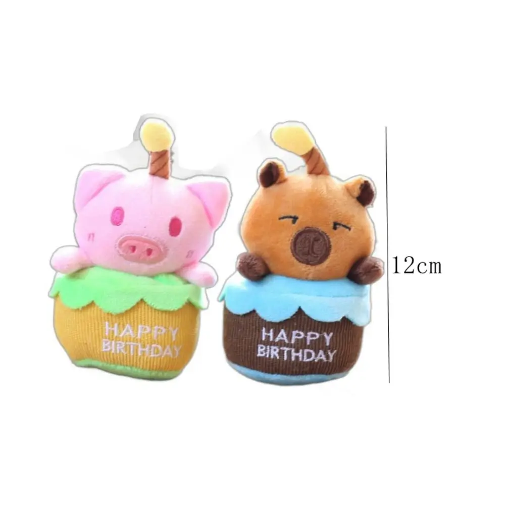 Pig Capybara Plush Pendant Ice Cream Animal Capybaras Capybara Plushie Keychain Cartoon Brown Stuffed Doll Keychains Girls