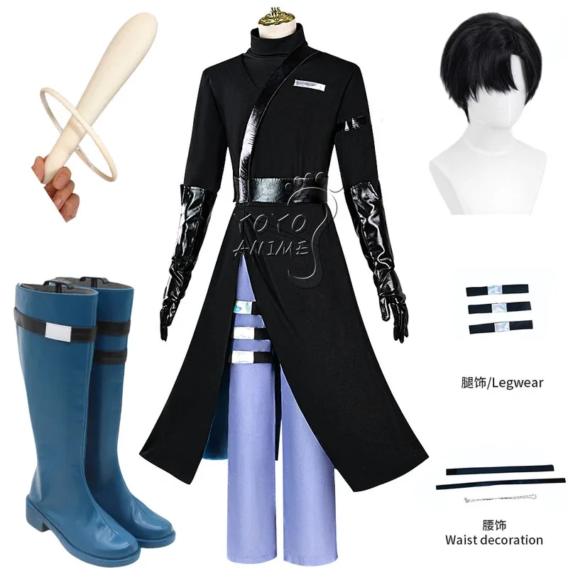 Disfraz de Cosplay de Anime Alien Stage Ivan, conjunto de disfraz negro de ídolo de escenario Comic Con, uniforme de cosplay de escenario alienígena de Ivan ン, conjunto completo