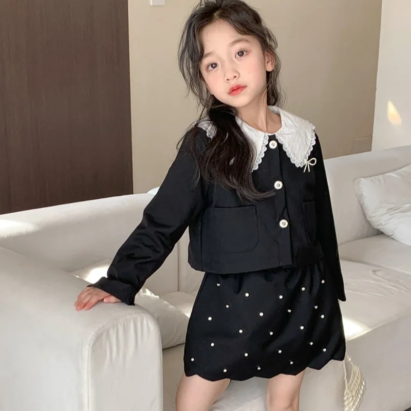 

2024 spring new girls small fragrance short temperament wind suit short skirts with jacket two-piece set