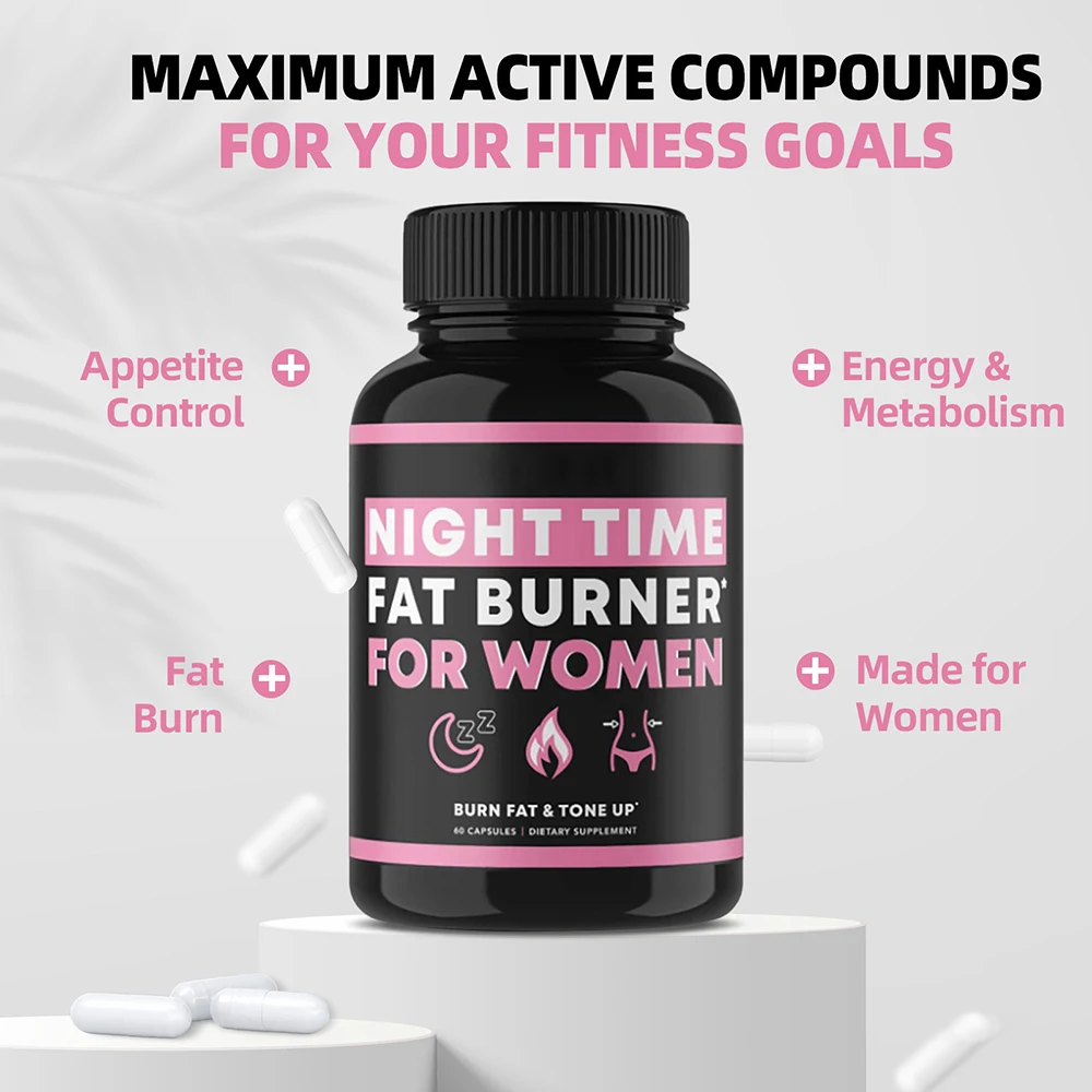 Night Time Fat Burner Supplement for Women, Belly Fat Burner & Tone Up Pills for Bloating & Metabolism, Appetite Suppressant view 5